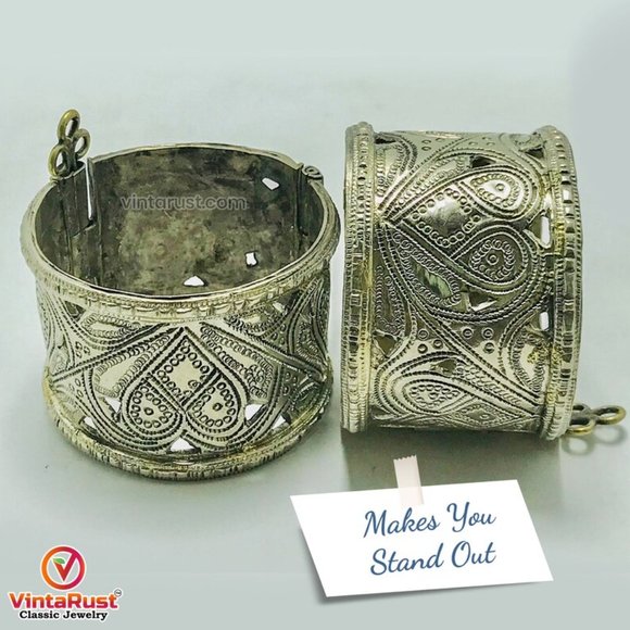 Single Vintage Afghan Cuff Bracelet, Tribal Cuff, Boho Cuff, Boho Jewelry - Picture 7 of 12